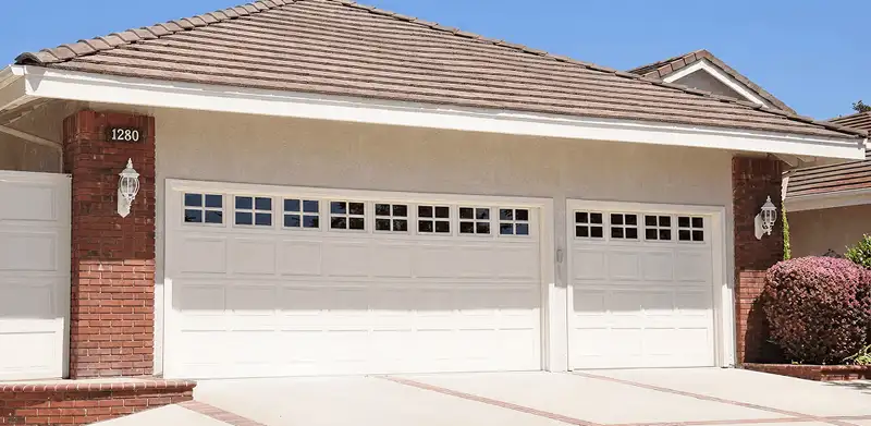 Residential garage door repair service for a double garage door in Columbia, SC