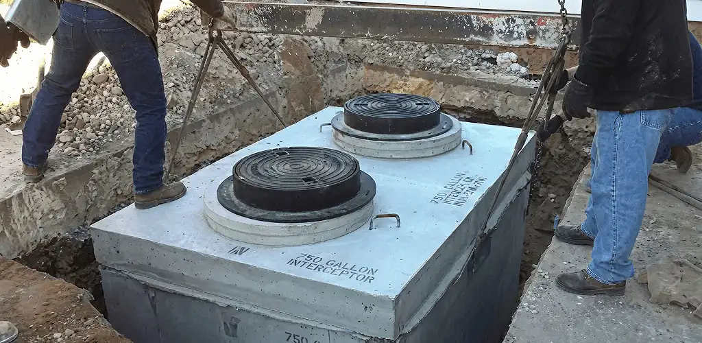 Grease trap installation for a commercial property drainage system in Columbia, SC
