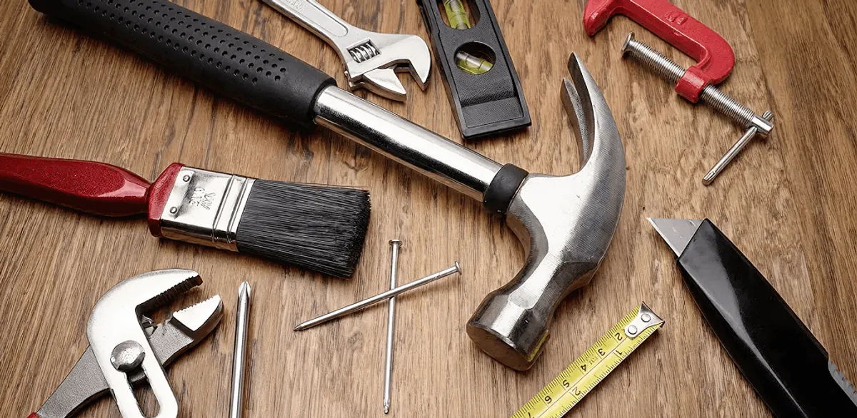 Handyman tools laid out for home repair and maintenance work in Columbia, SC