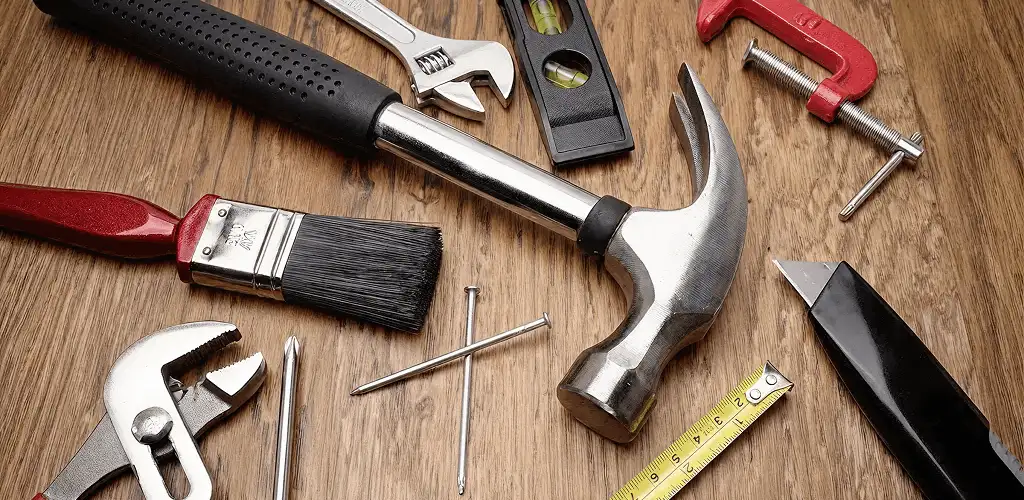 Handyman tools laid out for home repair and maintenance work in Columbia, SC