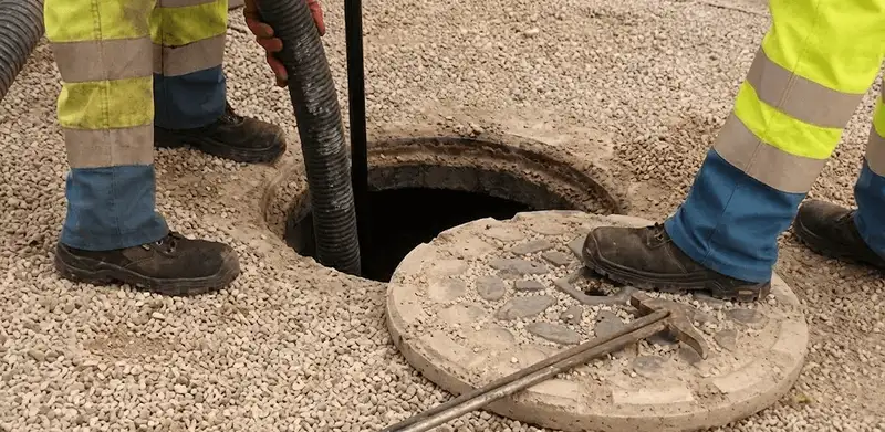 Drain cleaning crew clearing a sewer access point with professional equipment in Columbia, SC