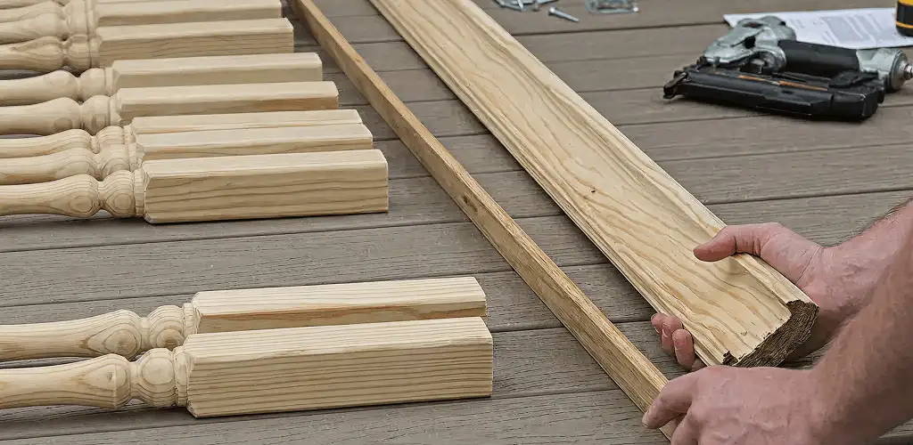 Handrail installation materials and wood components for stair rail work in Columbia, SC