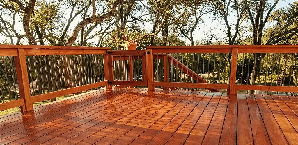 Deck sealing results with a freshly sealed wood deck in Columbia, SC